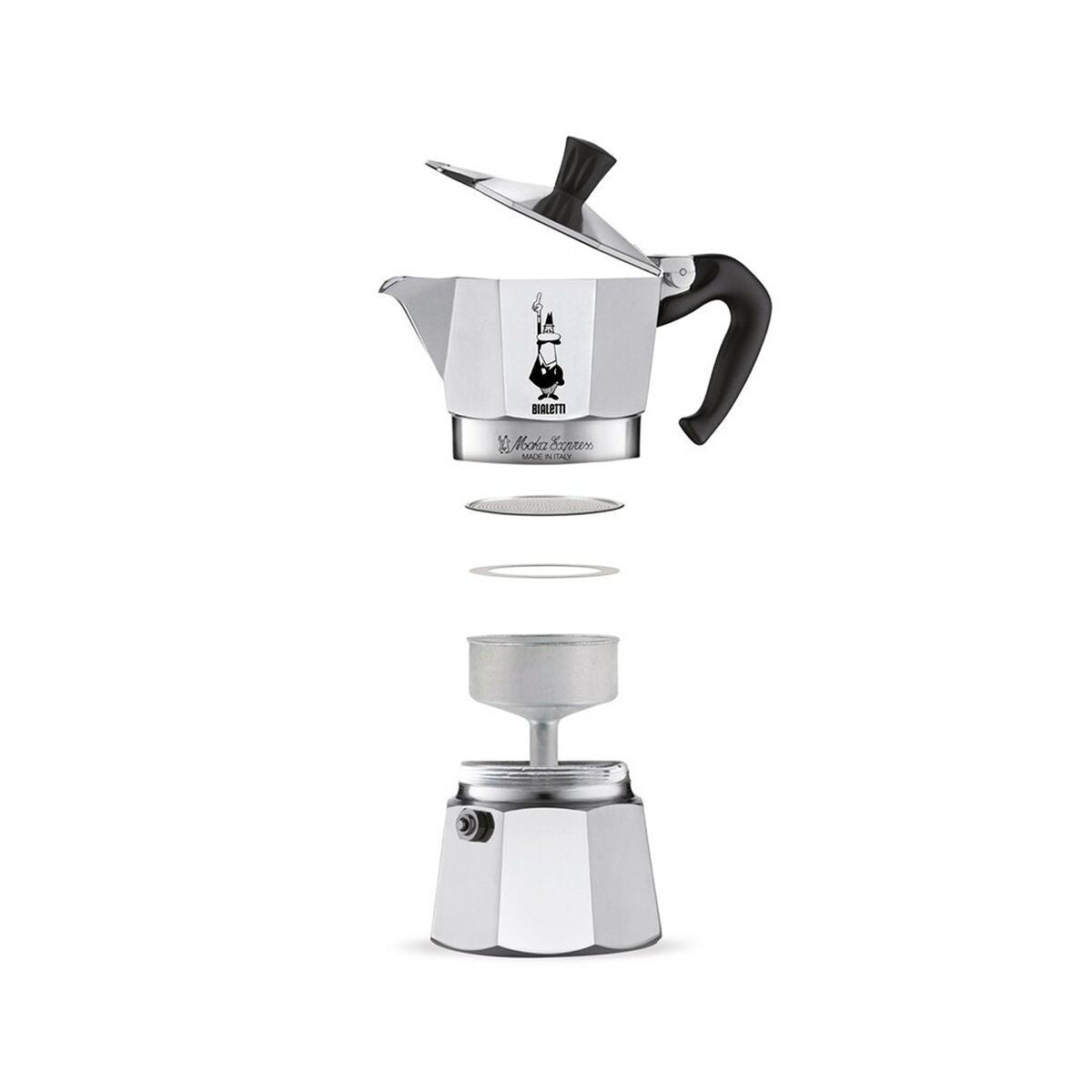 Italian Coffee Pot Bialetti Moka Express Aluminium 300 ml 6 Cups-4