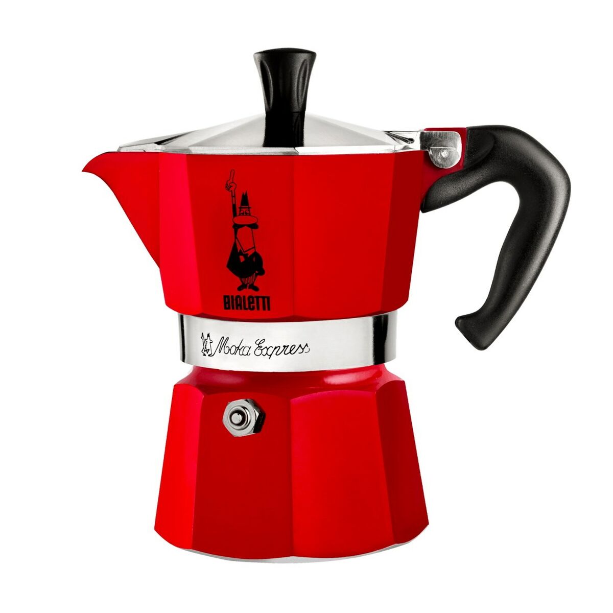 Italian Coffee Pot Bialetti Red Aluminium 50 ml 1 Cup-0