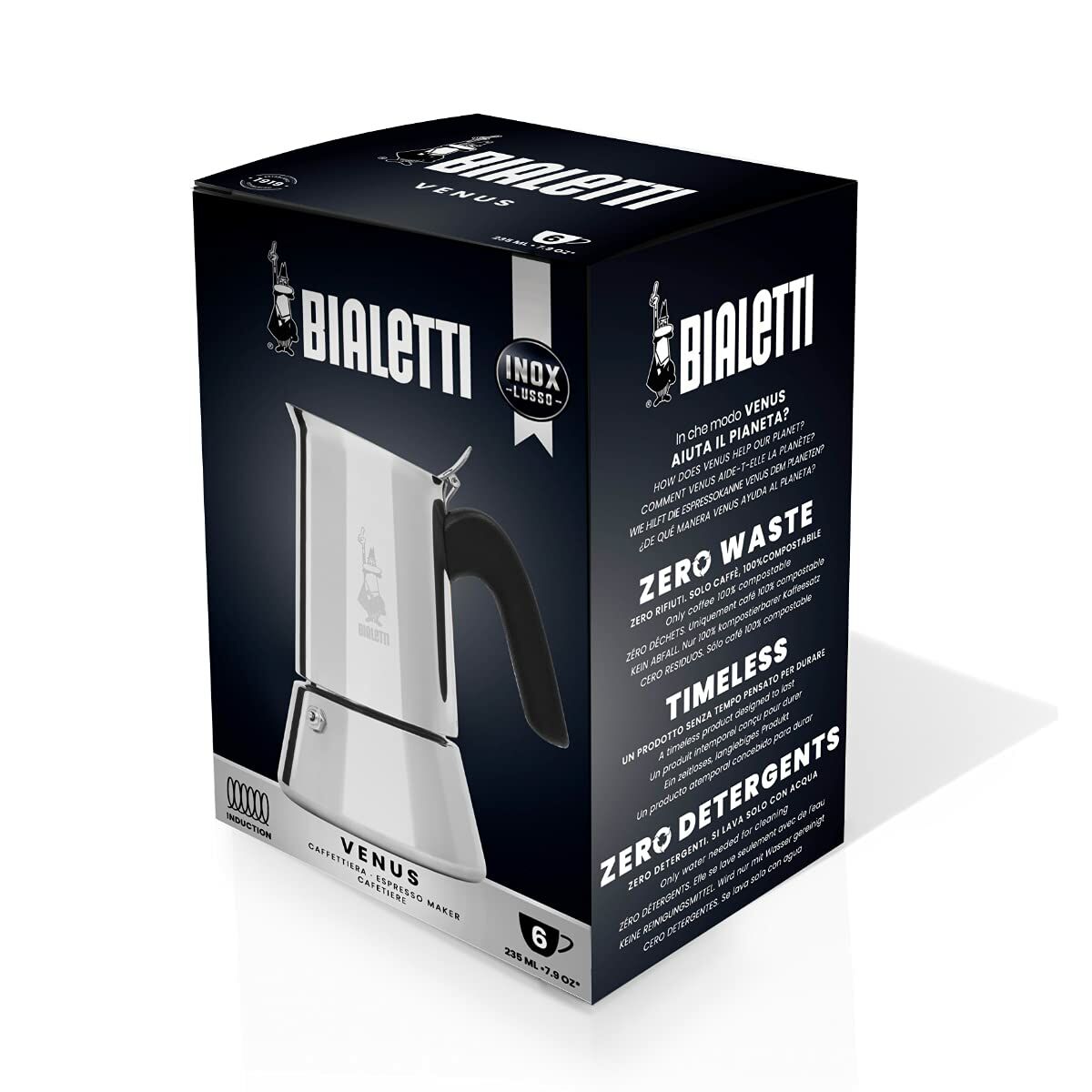 Italian Coffee Pot Bialetti 0007254 Silver Stainless steel 4 Cups 200 ml-2