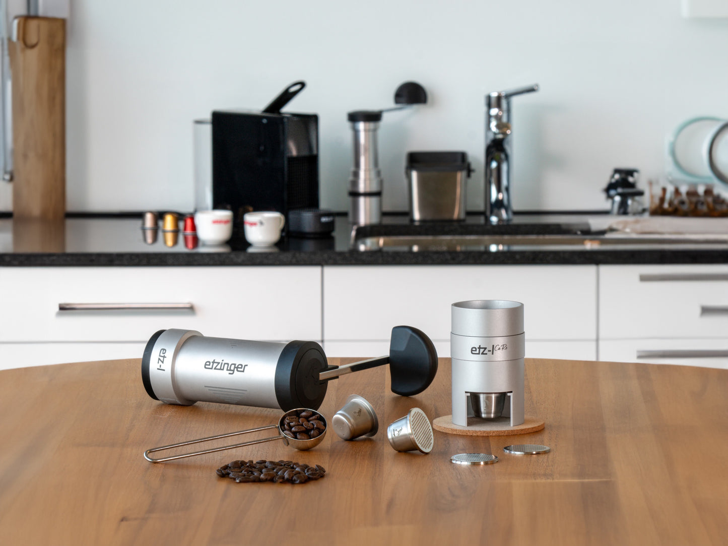 etz-Icare Kapsel-System – Frischer Kaffee für Nespresso® (Bundle mit & ohne Mühle)