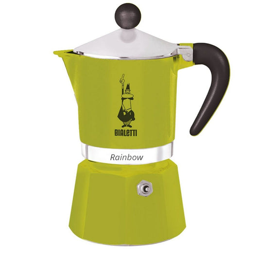 Italian Coffee Pot Bialetti Rainbow Vert Metal Aluminium-0