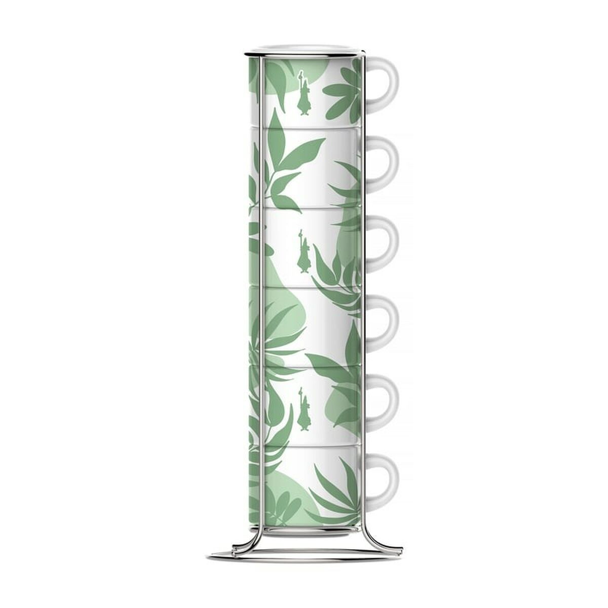 6 Piece Coffee Cup Set Bialetti 29597 White Green Porcelain 90 ml (6 Units)-0