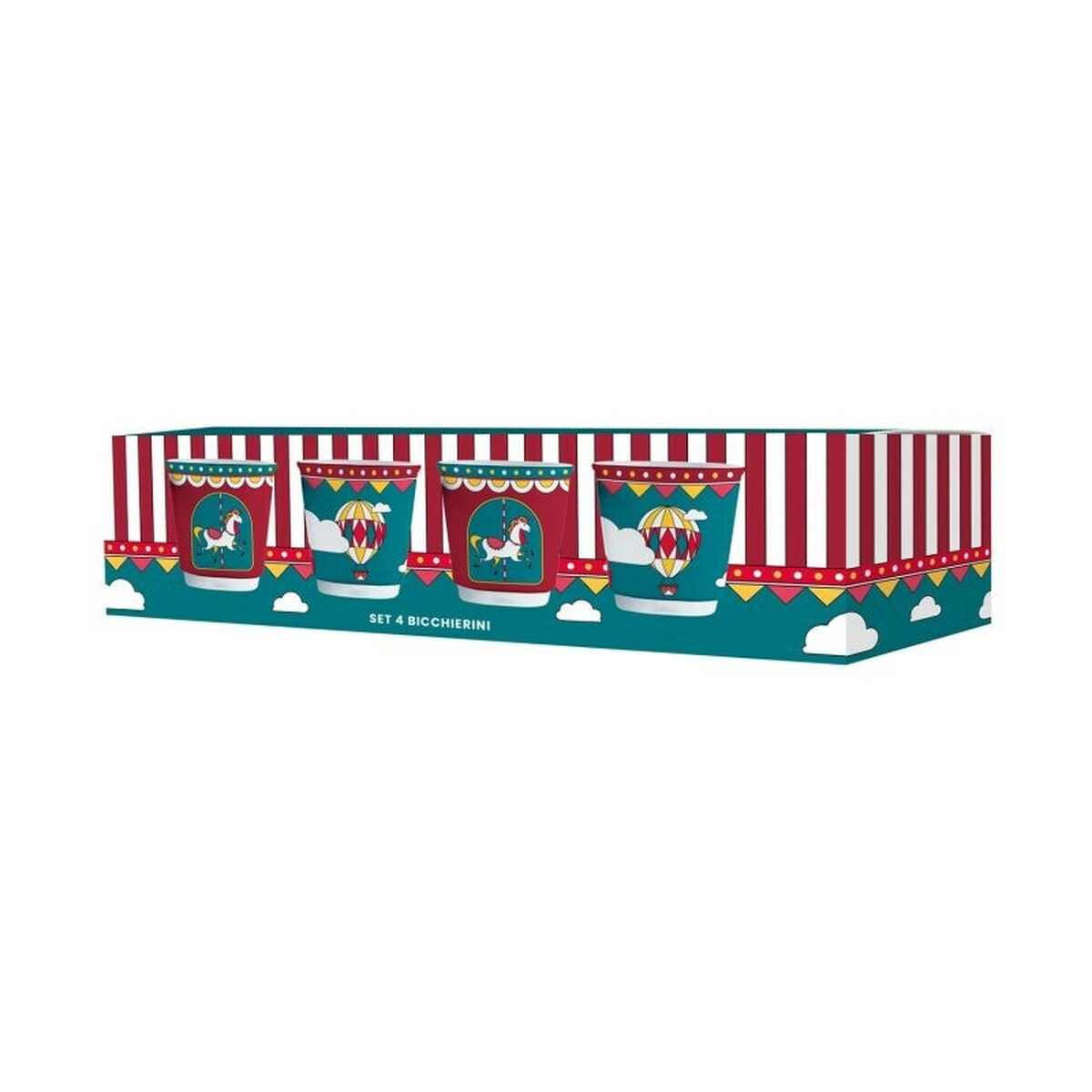 Piece Coffee Cup Set Bialetti Winter Wonderland Turquoise Porcelain 90 ml 4 Units-1