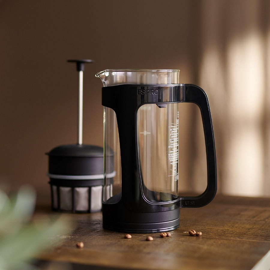 ESPRO P3 French Press (32 oz / ≈ 950 ml) – Glas, klare Tasse