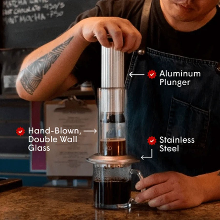 AeroPress Premium Coffee Press – Glas & Edelstahl